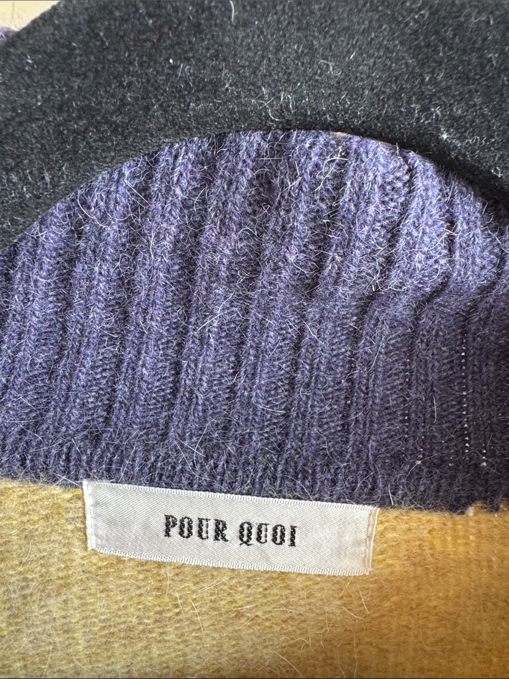 Japanese Vintage Wool Blend Zip Cardigan in Mustard with Purple Trim!๐๐๐๐ - Picture 2 of 7